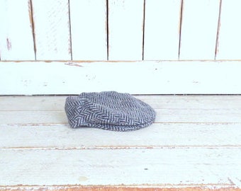 Vintage brown/grey new wool Irish newsboy cap/wool paperboy hat/Hanna Hats of Donegal Town Ireland/medium