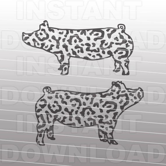 Download Show Pig SVG FileLeopard Print Show Pig SVG FileFarm Animal