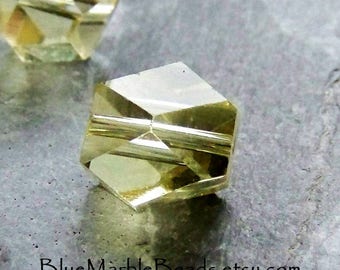 Vintage Beads, Vintage Glass Beads, English Cut, Jonquil, Yellow Glass, Faceted Bead, Pale Yellow, 9mm, 20 Beads