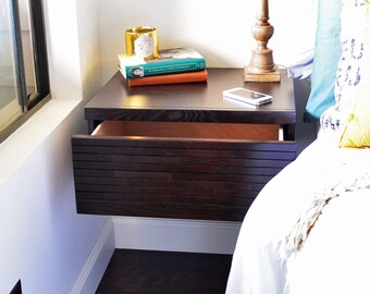 Floating Wall Mounted Night Stand Drawer Minimalist Hanging Nightstand - Mayan Espresso