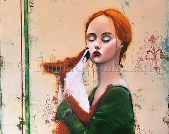 Emma Greenhill Art print "Agatha" Matted print on heavy watercolor paper