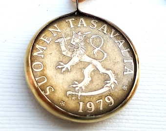 Finnish Lion Coin Pendant