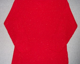 Sparkly Red Sweater Tacky Gaudy Ugly Christmas Party X-Mas Winter Warm L Large XL Extra X Large