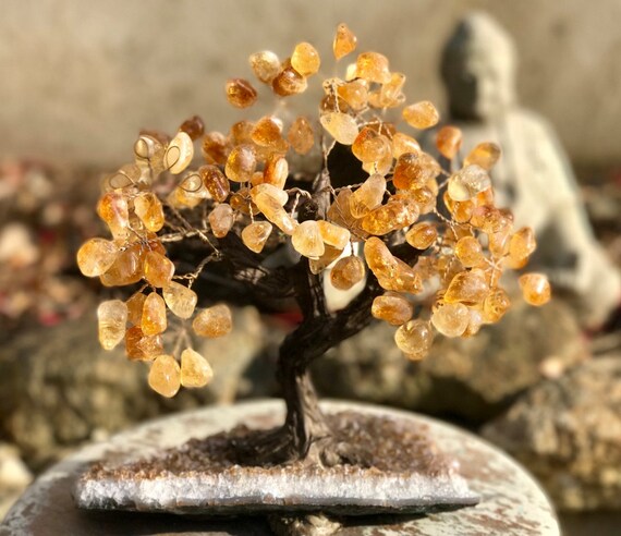 Crystal Bonsai Tree ~ Large, Stone Tree, Crystal Tree, Crystal Tree of Life, Crystal Wishing Tree, Rose Quartz Tree, Amethyst Tree Feng Shui