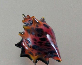 Lampwork Beads-Glass Seashell-Conch-Cone Seashell-Pendant-Focal Bead-Ocean Sea Shell-Glass Sea shell-Lampwork Sea Shell-Handmade Glass