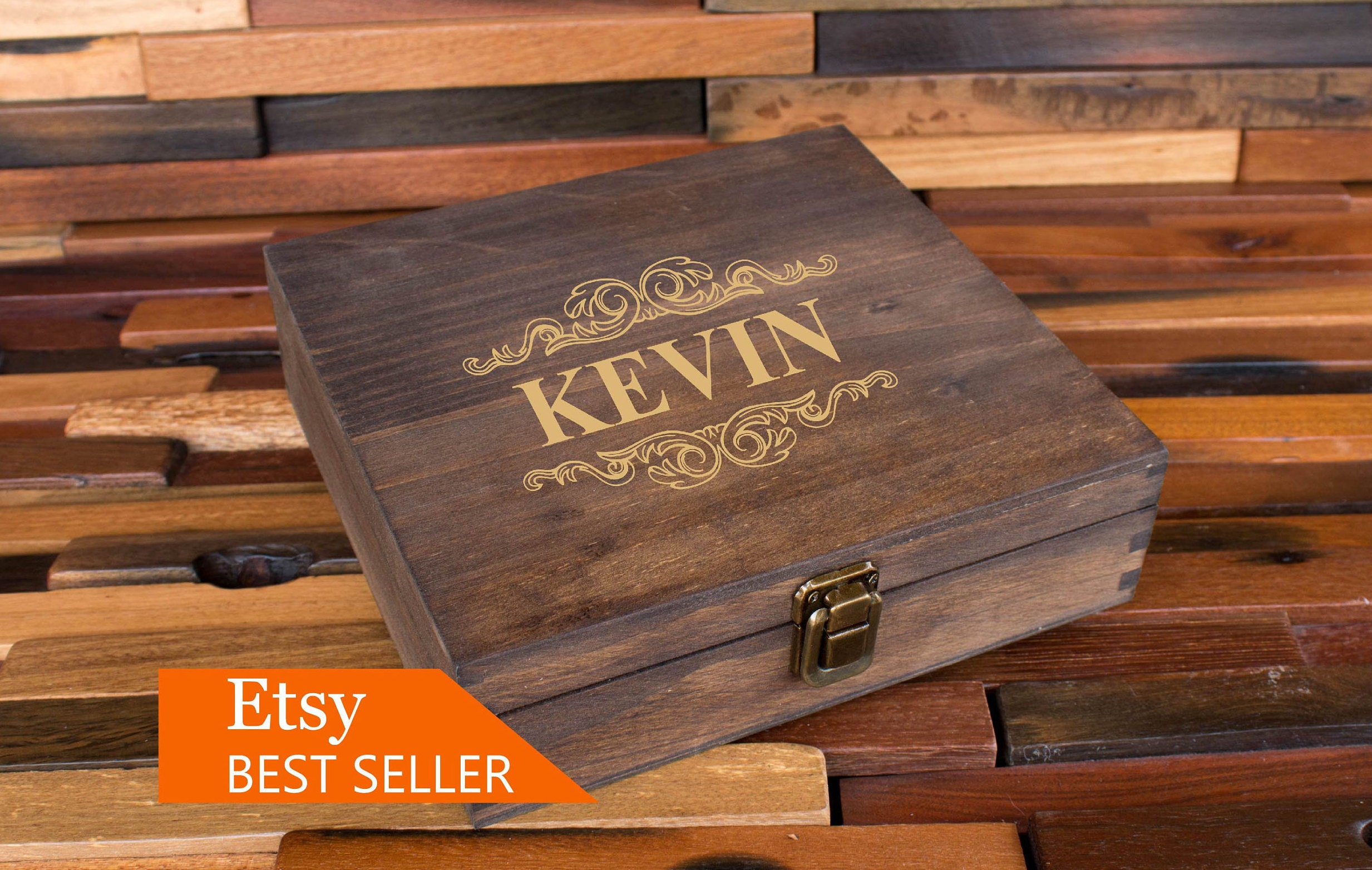 Rustic Cigar Box Groomsmen Cigar Box Best Man Gift Wooden