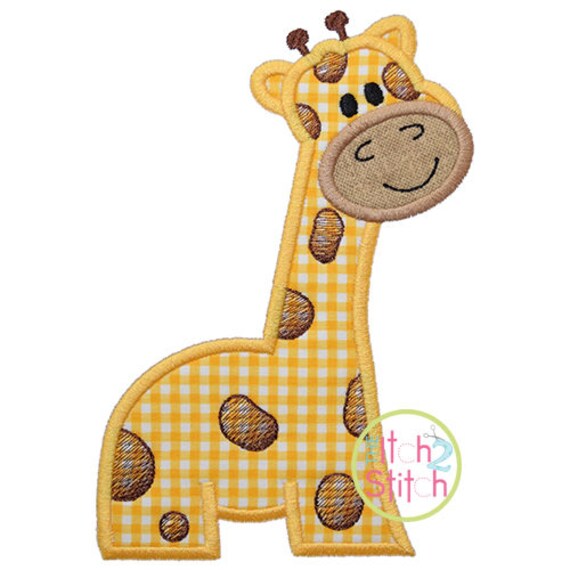 Giraffe Applique Design For Machine Embroidery shown with