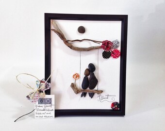 Pebble mixed medium art - Exclusive artwork - 439