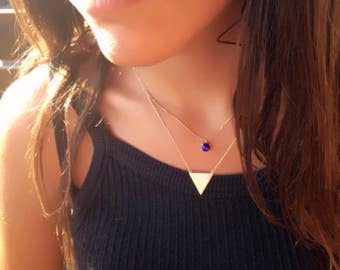 Triangle necklace, gold necklace, minimal necklace, dainty necklace