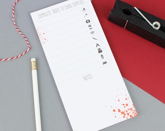 Zombie apocalypse to do list desk pad, Funny zombie gifts, stationery gift, The walking dead gifts, Notepad birthday gift for girlfriend