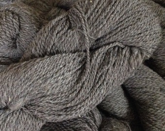 Graphite Black Cormo Silk 2 Ply Sport Weight Yarn