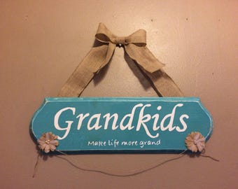 Grandkids-make life more grand, routered edge wood sign