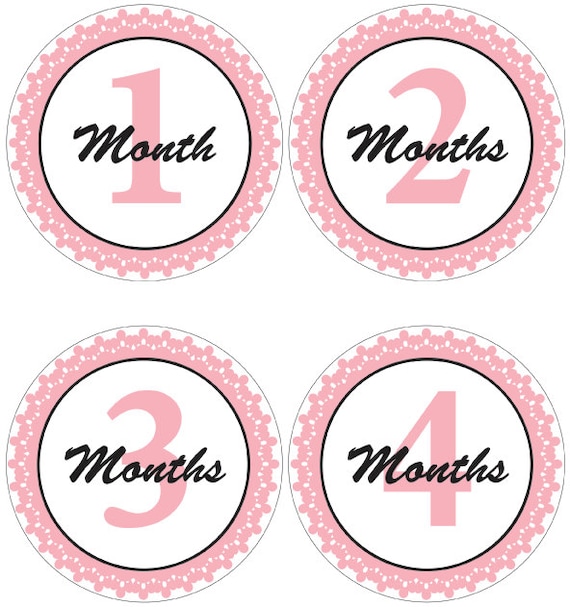 fancy pink printable monthly baby stickers free printable