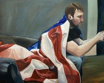Original 24"x36" oil painting portrait ready to hang.