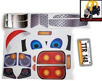 Replacement Decals fits Little Tikes Cozy Coupe Older Truck With Eyes Boy