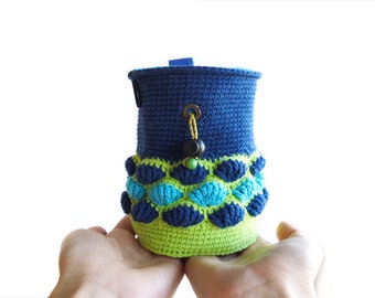 Rock Climber Chalk Bag. Indoor Rock Climbing and Outdoor Gift Idea. Crochet Chalkbag - M Size