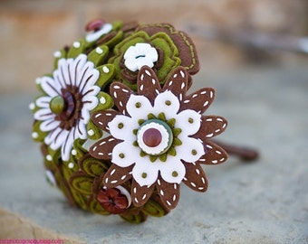 Forest Felt and Button Toss Bouquet