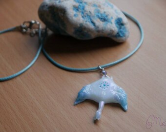 Blue winged Skate pendant necklace