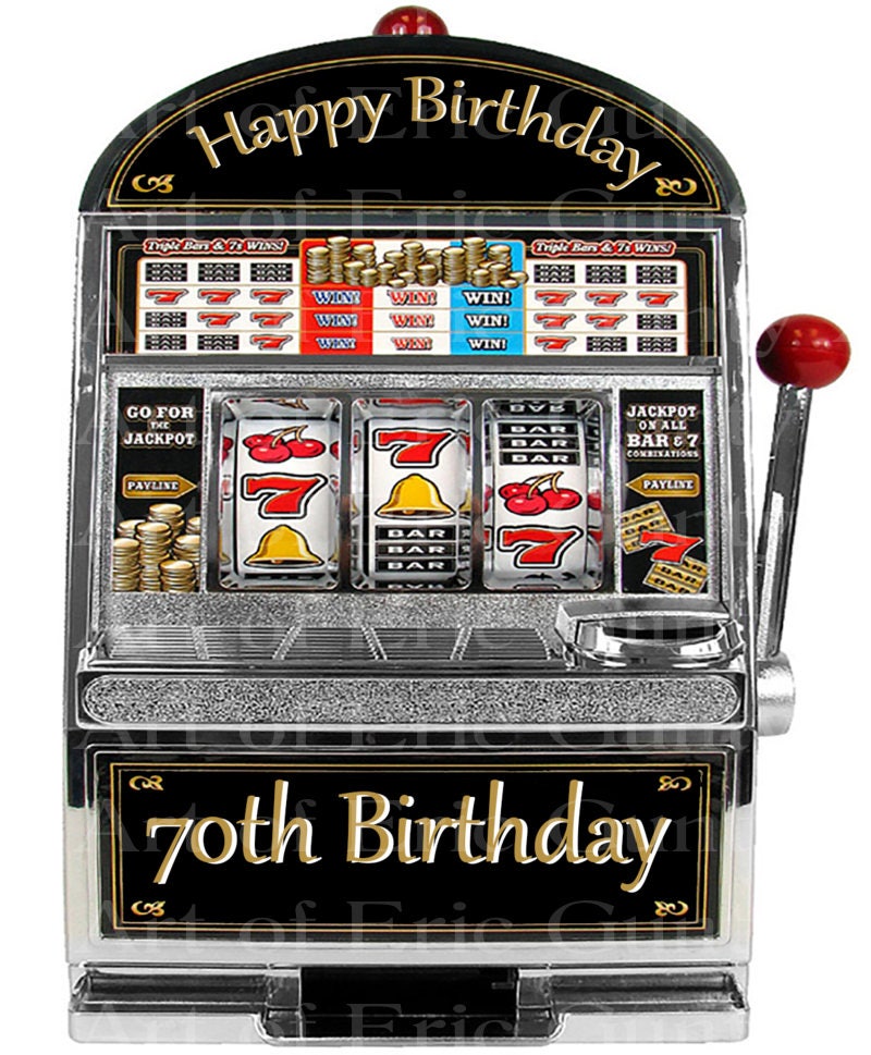 70th slot machine birthday invitations