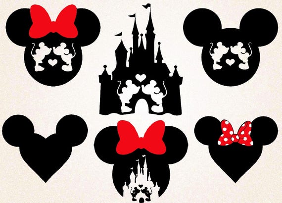 Download Mickey Mouse Disney Castle SVG,png,eps/Heart Minnie Head ...