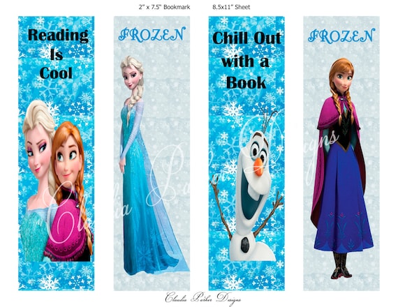 items similar to frozen book marks diy printable frozen party favors