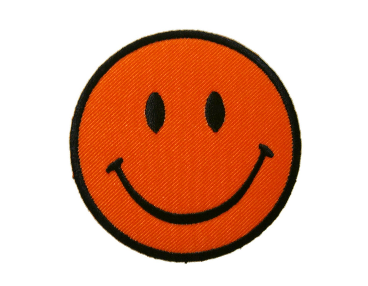 Orange Smiley Happy Smile Face Embroidered Applique Iron on