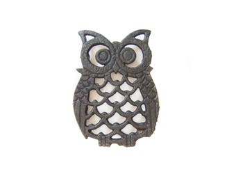 Owl Trivet, Black Cast Iron, Owl Decor Home Accessories