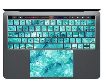 MacBook Keyboard Sticker Blue MacBook Decal Watercolor Art MacBook Sticker Keys Key Decals Teal MacBook Skin MacBook Air Pro 13 15 12 KS 103