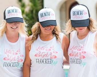 Bridesmaid and Bride Shirt Tanks Flamingo Bachelorette Bridal Party Tops Bachelorette or Birthday Flamingo Party Tank Tops (Item - FFU250)