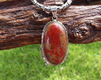 Dragon Blood Jasper sterling silver pendant