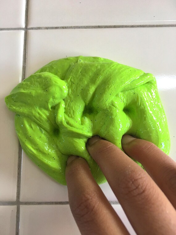 8oz Neon Lime Green Fluffy Slime