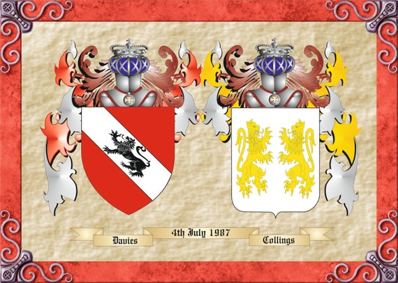 Double Surname Coat of Arms downloadable Family Crest high