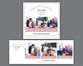 Facebook Promotion Marketing Board and Facebook Cover | Facebook Like, Share, comments | Photoshop & Elements Template | Instant Download