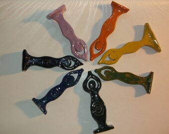 Moon Goddess Incense Stick Holder, Pagan, Wicca, Altar, Handcrafted Ceramic