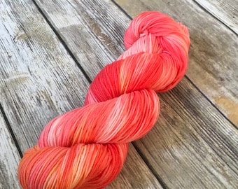 Electric Melon 100% Superwash Merino Sock Yarn - Hand Dyed