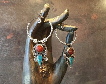 Earrings ethnic Nomad chic "Tansen"-"Stops Nepalese" Collection-