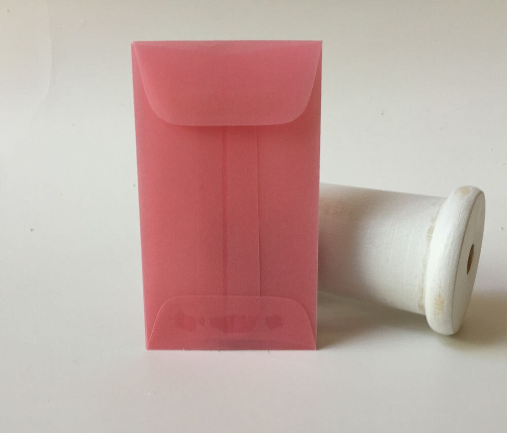 100 Pink Vellum Mini Envelopes Translucent Blush Pink Wedding