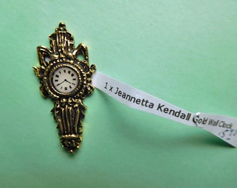 Jeanetta Kendall Miniature Gold Wall Clock, 1 Inch Scale