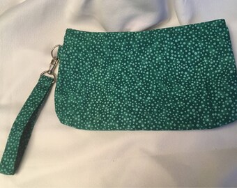 Charmed Spotted Green Wristlet Clutch
