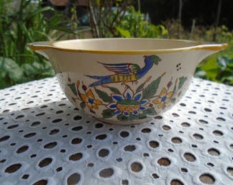 Bowl in earthenware - flowers and birds-
