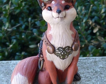 Steampunk Red Fox Myxie Pal Sculpture