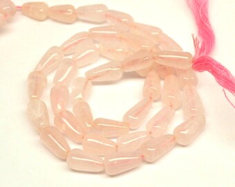 Natural Rose Quartz Tear Drop Beads - 10x5 mm - 15'' STRAND - 110329-04