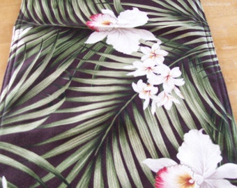 Runner - 72 x 14 Tropical Orchid with plumerias