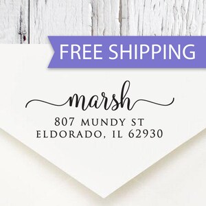Family Self inking Return Address Stamp - Wedding Calligraphy Address Stamp, Wedding Address Stamp, Couples Address Stamp (110)