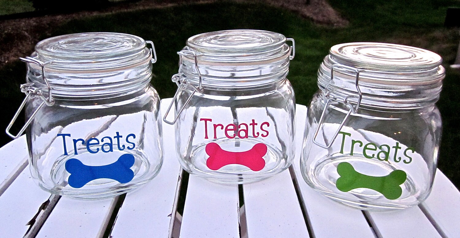 Personalized Dog Treat Jar NEW COLORS Great Gift for Dog