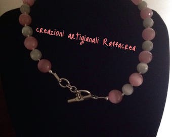 Simple Choker necklace pink grey