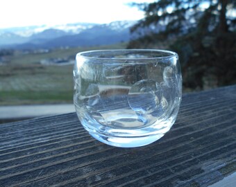 Roly Poly Glass with Clear Cut Circles, 2-1/2" Diameter x 2-1/4" Tall