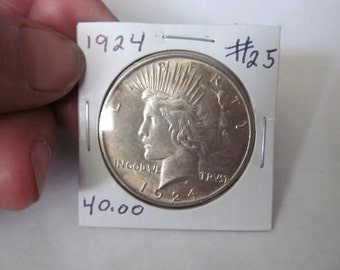 1924 Liberty Peace Dollar 1924 Silver Dollar Antique Coins USA Silver Coins Antique Coins Us Currency Rare Coin Collection Coin Collector