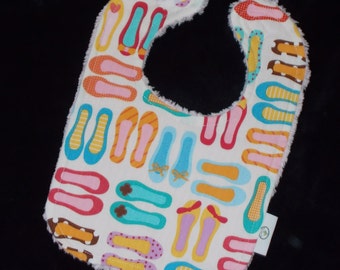 Sweet This and That Slippers Chenille Bib - SALE