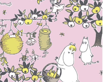 Moomin paper napkins for decoupaging, 20 napkins, each 24x24cm, Finland pink